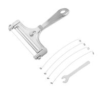 Hohopeti Coupe-Fromage Manuel à Fil Acier Inoxydable 304, Trancheuse à Beurre et Fromage Dur, Kit 6 Pièces Fils Supplémentaires, Accessoire la Cuisine pour Préparation Raclette