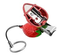 Hohopeti Coupe-Ongles en Acier Inoxydable Forme Fraise, Pratique et Sûr pour Manucure à Domicile ou Salon, Pince Mignonne pour Mains et Pieds Rouge