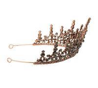 Hohopeti Couronne Baroque Rétro Alliage avec Strass pour Femmes et Filles Accessoire de Coiffure Élégant pour Halloween Mariage et Fête