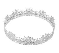 Hohopeti Couronne de Roi Accessoire de Costume Léger et Chic Vintage en Métal Argenté Bandeau Tête Couronne Rétro Élégant pour Anniversaire et Halloween pour Cosplay et Fête