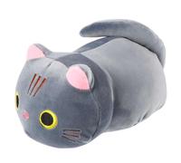 Hohopeti Coussin Chat Peluche Doux Oreiller Long Cylindrique Coton Douillet Déco Confortable pour Canapé Bureau et Voiture Cadeau Mignon pour Garçon Fille et Adultes