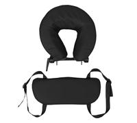Hohopeti Coussin de Massage Facial Noir en U pour Table de Massage, Support de Tête Ergonomique Perforé, Oreiller Léger pour Spa et Salon de Beauté, Soins Visage et Relaxation