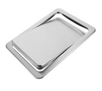 Hohopeti Couvercle Encastré pour Poubelle de Comptoir en Acier Inoxydable 430 Charnière Pivotante Taille d-270 Carré Accessoire Cuisine pour Salle de Bain et Espace de Travail Adapté