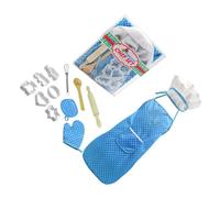 Hohopeti Cuisine Garçon Fille avec Manchons et Tablier Bleu Jeu de Rôle Chef Cosplay pour Garçon Fille Kit Pâtisserie Éducatif et Ludique pour Développer la Créativité