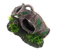 Hohopeti Décoration Aquarium Jarre Ancienne Résine Cachette Crevettes Refuge Poissons Tortues Habitat Naturel Abri Paisible