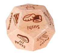 Hohopeti Dés Alimentaires en Bois à Plusieurs Faces Accessoire de Dés de Décision pour Repas pour Dîner Jeu Ludique pour Couples et Fêtes Présent Original Bois Naturel