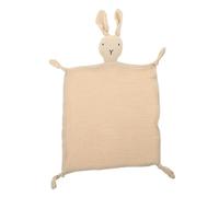 Hohopeti Doudou Bébé Coton Couverture de Sécurité Lapin Motif, Serviette Apaisante -né Lavable, Jouet Câlin Sensoriel pour Nourrissons, Douceur Khaki