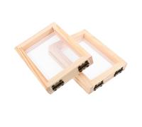 Hohopeti Écrans pour Fabrication de Papier 13x10 Cm 2 Cadres Bois Pin Kit Bricolage pour Activités Manuelles la Maison