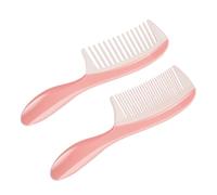 Hohopeti Ensemble 2 Peignes en Plastique Rose Peigne à Dents Larges Grand Format Coiffage Cheveux Épais et Fins Accessoire Salon Coiffure Démêloir et Polyvalent