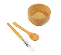 Hohopeti Ensemble 3 Pièces Mélangeur Visage en Naturel, Mini Taille Compacte, Brosse Douce pour Masque Facial Diy, Outil de Soin Réutilisable pour Beauté et Masque Maison