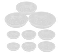 Hohopeti Ensemble 9 Pièces de Soucoupes Transparentes en Plastique pour Pots de Fleurs, Modèles 140/160/180 Mm, Plateaux Circulaires de Drainage pour Plantes D'intérieur et D'extérieur,