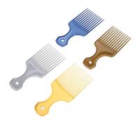 Hohopeti Ensemble de 4 Peignes à Dents Larges pour Coiffage Professionnel et Domestique Petits Peignes en Plastique Solide Couleurs Noir Bleu Roi Gris Argenté et Or pour Cheveux