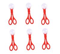 Hohopeti Ensemble de 6 Pinces de Réception et Ciseaux à Cuillère 17,5 Cm Rouges pour Garçon et Filles, Outils de Capture D’Insectes Sécurisés, Jouets D’extérieur Éducatifs pour Exploration