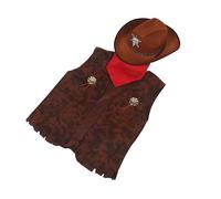 Hohopeti Ensemble Déguisement Cow-Boy Garçon et Filles 3 Pièces Taille Xl 140-160 Costume Western Garçon Fille pour Fêtes à Thème Far West
