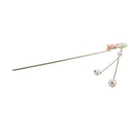 Hohopeti Épingle à Cheveux Chinoise Vintage Fleur Ornement avec Pompon pour Femme Accessoire Hanfu Élégant Alliage et Résine Style Traditionnel pour Festivals Chinois