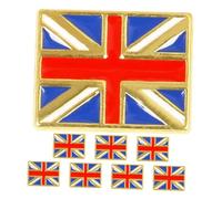 Hohopeti Épinglette Rectangulaire Drapeau Britannique en Alliage de Zinc, Légère et Résistante la Décoloration, Usage Quotidien et Tenue Décontractée, Lot de 8 Pièces