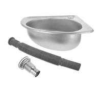 Hohopeti Évier pour Camping-Car en Acier Inoxydable 304 Lavabo Compact à Cuve Unique D’Éventail Petit Évier Portable Argenté Lavabo Extérieur Multifonction Cuisine et Camping-Car