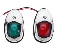 Hohopeti Feux de navigation pour bateaux LED 12V 2pcs, lampe argentée étanche, longue durée de service pour navigation de nuit yacht et bateau