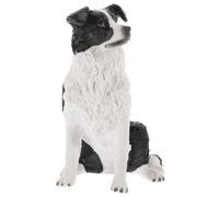 Hohopeti Figurine Border Collie en Résine Stable Modèle de Chien Simulé Petite Statue de Chiot Décorative pour Maison et Bureau Éducatif Animal Réaliste pour Garçon et Filles Ornement