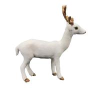 Hohopeti Figurine de Renne Blanc Simulé en Plastique, Éducatif Animal Sauvage, Modèle de Bureau pour Garçon et Filles, Décoration Créative de Noël, Ornement Animal Miniature pour Chambre
