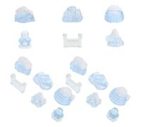 Hohopeti Figurines Arctiques Miniatures 18 Pièces - Micro-Paysage Igloo, Pingouin, Icebergs Moyen et Petit - Maquette Réaliste de Maison de Glace en Résine pour Décoration D’Aquarium