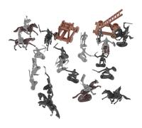 Hohopeti Figurines de Soldats Miniatures Moyen Âge pour Garçon et Filles, Modèle Chevalier à Cheval, Plastique Peint, Décoration Table de Sable, Set de Figurines Historiques