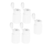 Hohopeti Flacons Cylindriques à Pilules en Plastique Pet Blanc Lot de 5 80cc Couvercle, Grand Volume, Design Élégant et Portable pour Rangement de Remède en Voyage