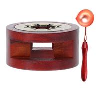 Hohopeti Four à Cire en Bois avec Cuillère Rouge Rosé - Outil de Fusion Creux pour Cachet Four à Tampon de Cire Artisanal Polyvalent Accessoire de Bricolage pour Scellage D’Enveloppes et