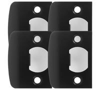 Hohopeti Gâche de Porte Métal Noir Kit 4 Pièces Boîtier et Vis Plaque de Renforcement pour Serrure de Porte en Bois Accessoire de Protection et Chambre