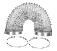 Hohopeti Gaine Flexible en Feuille D’aluminium pour Sèche-linge, Conduit de Ventilation Double Couche, Résistant la Chaleur, avec Collier et Ruban Adhésif, Évacuation