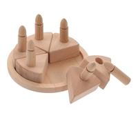 Hohopeti Gâteau d'anniversaire en Bois à Découper de Simulation Éducatif en Bois Lisse Décoration Gâteau pour Garçon et Filles Jeu Cuisine pour Développement Cognitif et Jeu d'Imitation
