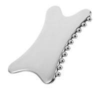 Hohopeti Grattoir Gua Sha en Acier Inoxydable, Outil de Massage Facial Portatif et Compact, Masseur Yeux Cuir Chevelu, Planche de Raclage Point D’Acupuncture pour Soins du Visage,