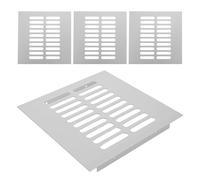 Hohopeti Grille D'aération à Persiennes en Alliage D'aluminium 150 Mm X 150 Mm, Couvercle Métallique Argenté, Ventilation pour Armoire, Placard, la Cuisine et Salle de Bain, Lot de 4