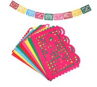 Hohopeti Guirlande Mexicaine Day of The Dead Non Tissé Bannière Colorée Décorative pour Fête Mexicaine Motifs Traditionnels Décoration Culturelle Festive