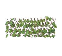 Hohopeti Haie de Feuilles Artificielles Extensible 40 CM Clôture de Balcon Décorative en Feuilles Vertes Artificielles Résistante aux UV et Pluie Clôture de Jardin Légère et Solide 1