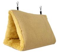 Hohopeti Hamac pour Perroquet Moyen Taille en Tissu Souple Jaune Moutarde, Nid D’Hiver Résistant à L’Usure pour Oiseaux en Cage, Accessoire Confortable pour Nichoir et Balançoire