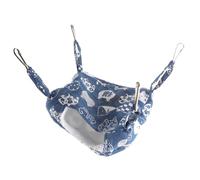 Hohopeti Hamac Suspendu pour Hamster Chaud en Tissu Respirant Bleu, Lit Douillet Petit Animal De Compagnie pour Cage, Accessoire Habitat Confortable pour Hamster, Rongeur, Chinchilla