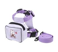 Hohopeti Harnais à Dos pour Chien Laisse Réglable en Nylon Solide Taille m Violet Motif Lapin pour Promenades Extérieures Chiots Et Petits Chiens