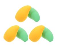 Hohopeti Houppettes à Maquillage Souples 6 Pièces Double Usage Secs et Humides en Éponge Coloris Mangue Jaune et Vert, Accessoires Maquillage Voyage pour Fond de Teint et Poudre