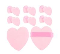 Hohopeti Houppettes à Poudre Cœur 50 Pièces Taille Petite Mousse Douce Multifonction Pour Maquillage Visage Et Fixation Fond De Teint Usage Quotidien Rose