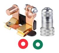 Hohopeti Interrupteur Coupe-Batterie Automobile à Lame A2881 Déconnexion Batterie 12V pour Camping-Car Bateau et Vtt Borne Négative 15-17 MM Kit Brosse de Nettoyage et Tissu Isolant