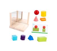 Hohopeti Jeu de Blocs Miroir en Bois Naturel Non Toxique, Éducatif Géométrique pour Garçon et Filles, Développement Logique et Raisonnement Spatial, Jeu de Construction Coloré
