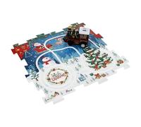 Hohopeti Jeu de Circuit de Train de Noël à Assembler pour Garçon et Filles Puzzle DIY Thématique Train Électrique Rétro sans Piles Piste en Bois Wagons à Peindre Éducatif pour Fêtes