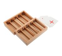 Hohopeti Jeu de Comptage Montessori pour Garçon et Filles Boîte à Fuseaux en Bois Naturel, Cartes de Symboles Mathématiques pour Addition, Soustraction, Multiplication et Division, Jouets