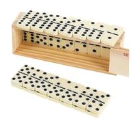 Hohopeti Jeu de Dominos Portable avec Boîte de Protection Ensemble Traditionnel Polyvalent pour Famille Construction et Divertissement Déplacement