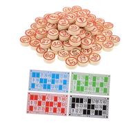 Hohopeti Jeu de Loto Garçon et Filles en Bois Cartes de Bingo Russes, Set Complet et Accessoires de Jeu Familial Pratiques et Résistants à l'usure