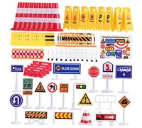 Hohopeti Jeu Éducatif Panneaux Routiers Garçon Fille Modèles Signalisation Accessoires Pédagogiques Circulation Simulation Sécurité Routière pour Apprentissage Maternelle et Aire de Jeux