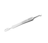 Hohopeti Kit de 3 Extracteurs de Boutons en Acier Inoxydable, Pince à Épiler pour Points Noirs Embout Coudé Antidérapant, Format Compact pour Soins du Visage et Élimination Précise