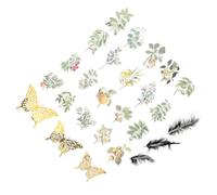 Hohopeti Kit De Cyanotype DIY Papier Et Pochoirs en Plastique 26 Pièces Plumage Décoratives, Matériel De Bricolage Créatif pour Adolescents, Utilisation Artistique Et Manuelle