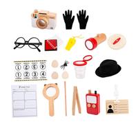 Hohopeti Kit de Détective pour Garçon et Filles 3-5 Ans, D'imitation Chapeau et Accessoires, Kit D’Outils de Détective pour Jeu de Rôle et Aventures Imaginatives, Présent Anniversaire
